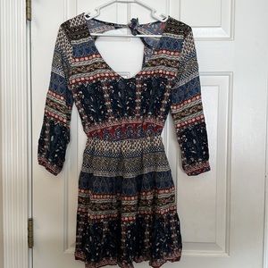 Hollister women size XS bundle, black side lace T-shirt with red lace up & dress